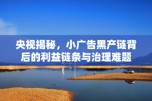 央视揭秘，小广告黑产链背后的利益链条与治理难题